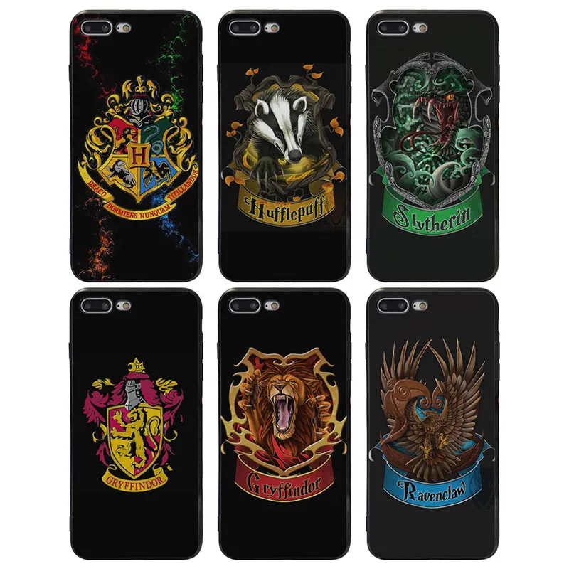 

Harry Potter Gryffindor Hufflepuff Ravenclaw Slytherin cover cases For iphone 5 SE XS XR XSMAX 7 7plus 8 8plus 6S 6 phome case