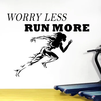 

Gym Sticker Girl Run Fitness Crossfit Decal Body-building Posters Vinyl Wall Decals Parede Decor Gym Sticker
