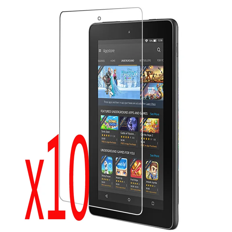 

10x Clear Films + 10x Clean Cloth , LCD Screen Protector Protective Film Guards For Amazon Kindle New Fire HD 7 2015 7" Tablet