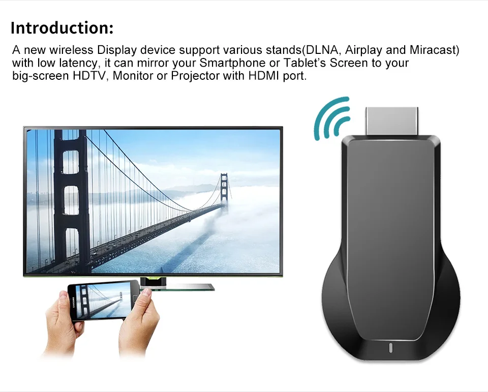 4K 2,4+ 5,8 Ghz Anycast 4k+ 1080P HD tv Stick беспроводной WiFi Дисплей ТВ Ключ Приемник Airplay медиа стример адаптер медиа дисплей