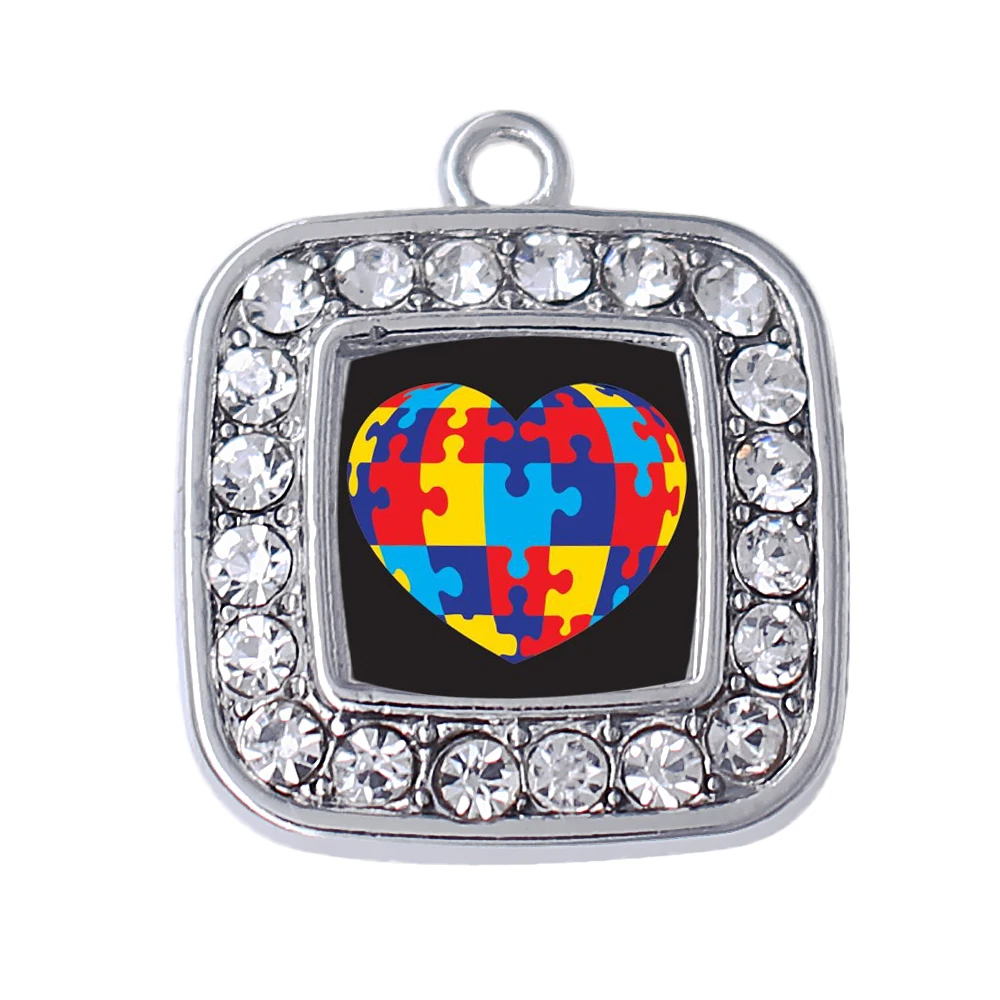 Epoxy Enamel Sticker Heart Puzzle Piece Raise Awareness ...