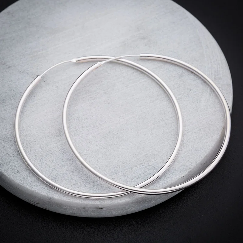 

1Pair Big Smooth big ears ring Clear Circle Round Hoop Charm Earrings Delicate