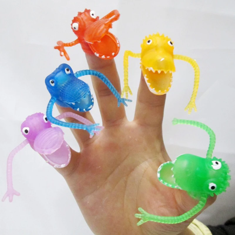 10pcs Novelty Plastic Dinosaur Refers To Finger Set Storytelling Mini Dinosaur Finger Sets Loaded With Small Eggs Kids Toys
