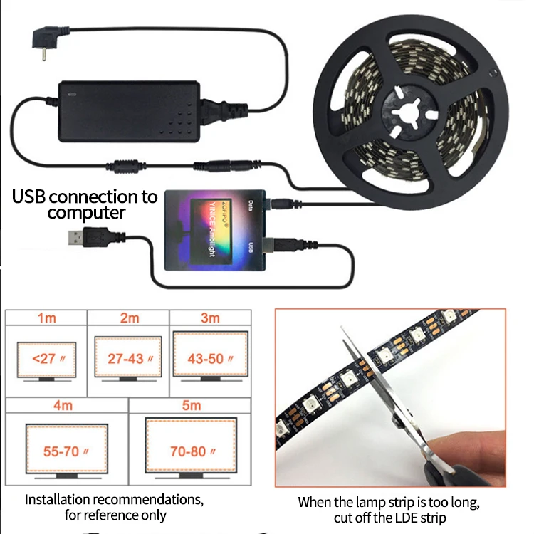 Оптовая продажа USB светодиодный светильник ТВ фоновое освещение HD lcd Ambilight