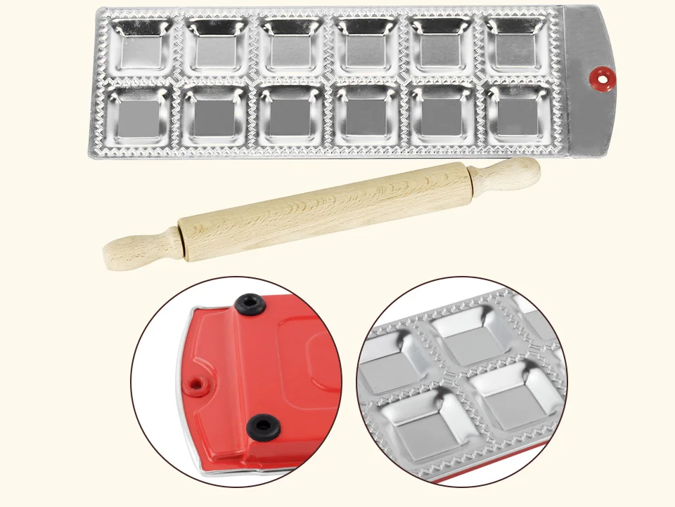 12 квадратных пельменей пресс производитель пельменей делая резак алюминиевая форма для равиоли лоток инструмент для изготовления пасты пластины со скалкой MF-12SQ
