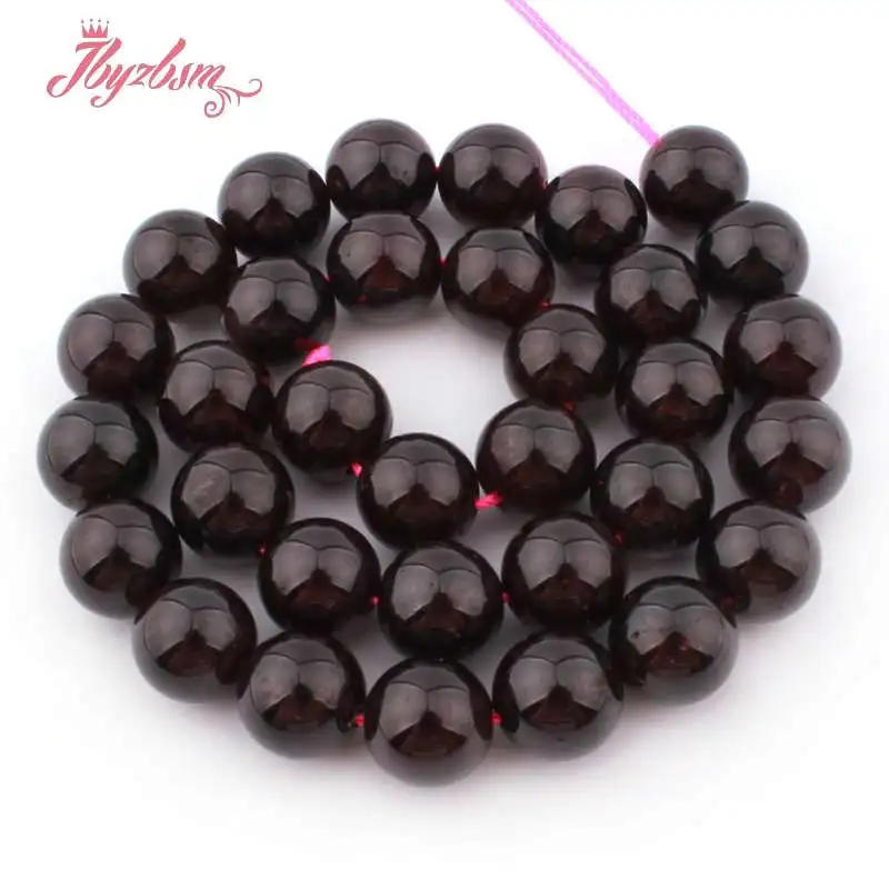 Бусины из натурального камня темно-красные бусины для женщин DIY ожерелье браслет Изготовление сережек распорка набор для браслетов 1" - Color: 12mm Smooth