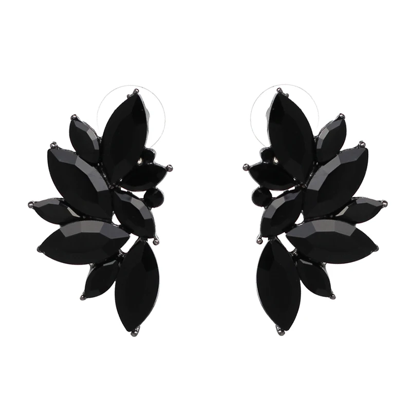 Новые Смешанные Оптовые Модные Винтажные превалирующие дизайнерские стильные Кристальные элегантные индивидуальные модные серьги-гвоздики для женщин Мода 36 - Окраска металла: black