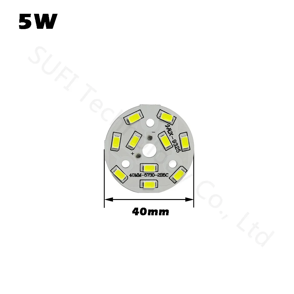 10 шт. 3 Вт 5 Вт 7 Вт 9 Вт 12 Вт 15 Вт яркость SMD5730 светодиодный светильник Панель Белый теплый белый светодиодный светильник для потолка PCB для потолка светодиодный - Испускаемый цвет: 5W