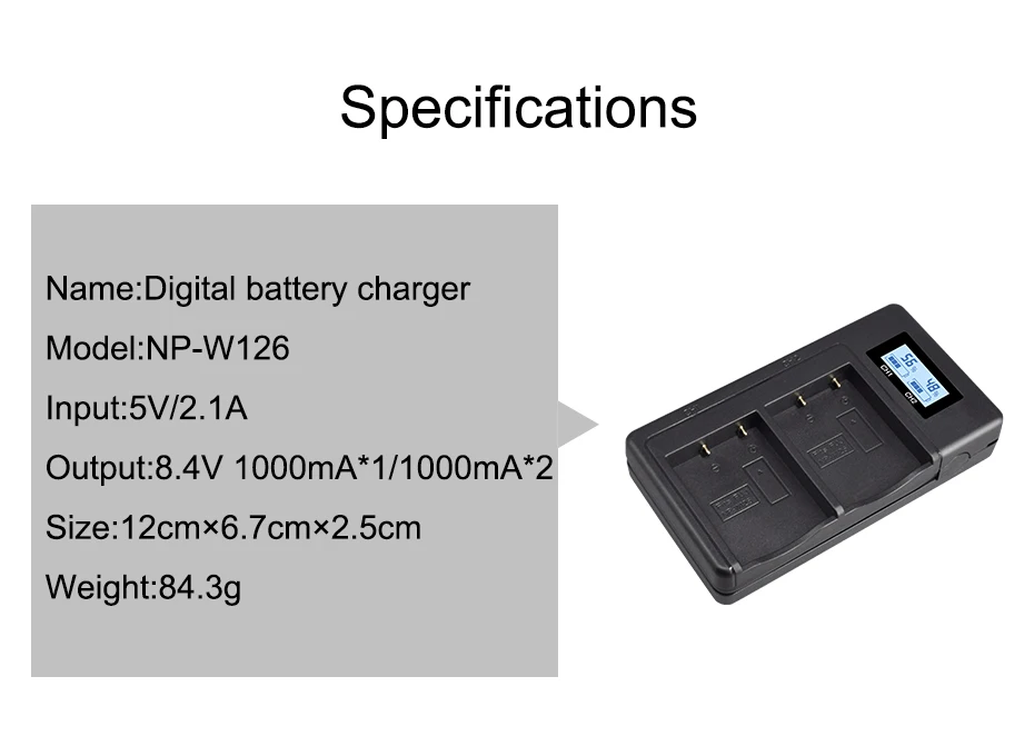 3 шт. 1260 мА/ч, NP-W126 NP W126 NPW126 батареи и LCD Dual charger для ЖК-дисплея с подсветкой Fujifilm FinePix HS30EXR, HS33EXR, X-Pro1, X-E1, X-E2, X-M1