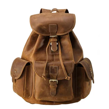 

Mens Mini Backpack Women Travel Bag Genuine Leather 15 Inch Laptop School Bag for Teenager Boys Large Capacity Business Bagpack