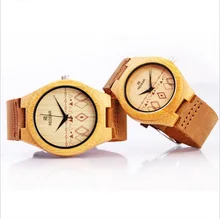 2016 new popular women/men lover Bamboo Wooden watch natural Wooden quartz Watch Real Leather Strap fashion casual wristwatch
