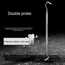 Зубной зонд с двойным крюком, зубной зонд, материалы, денталистский стоматологический инструмент, зубочистка, материалы, инструмент для ухода за зубами