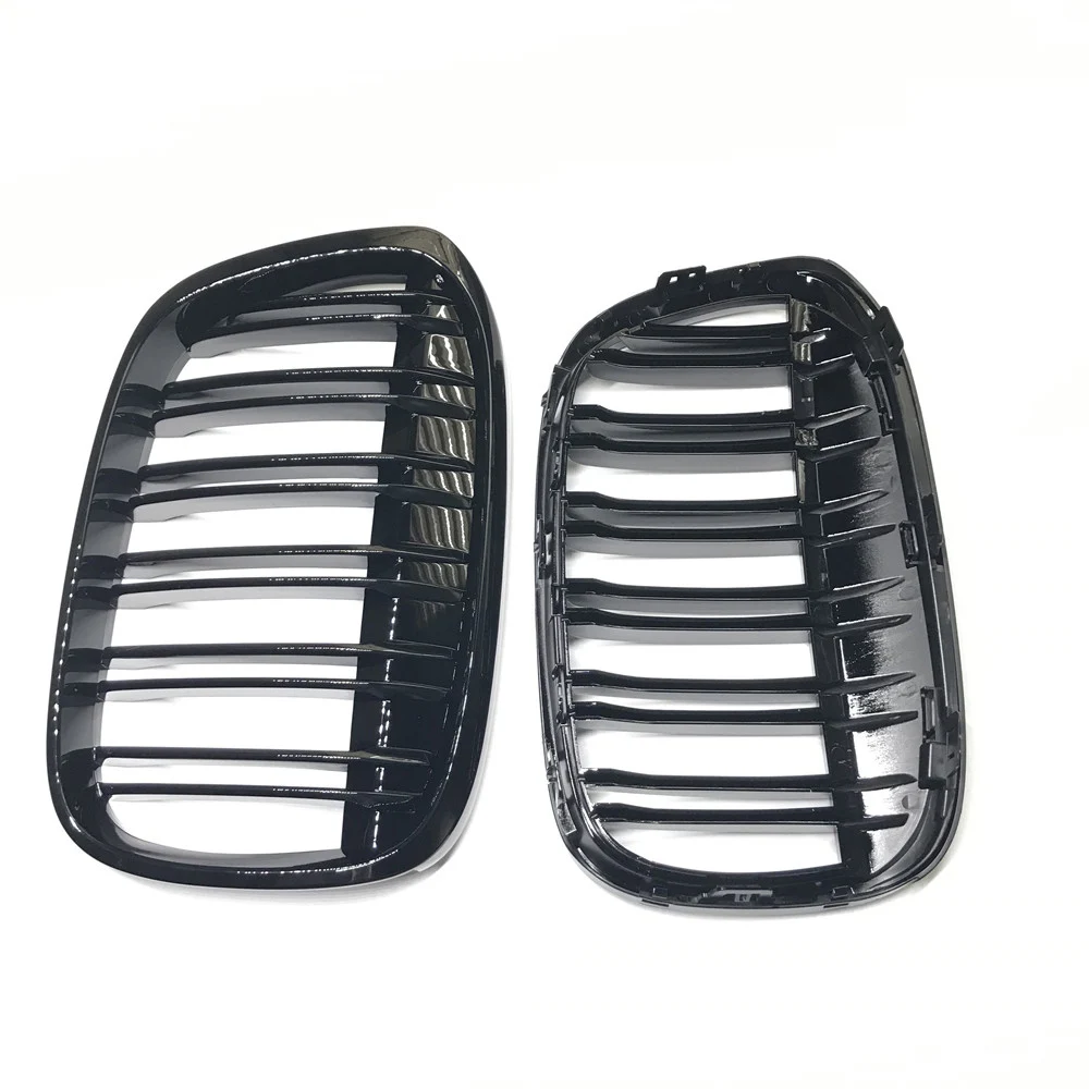 ABS черный глянец двойной планка Передняя решетка для BMW F48 F49 5 двери X1 x-серии- гриль