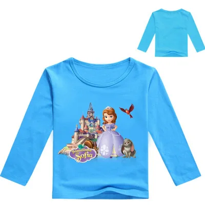 Новая рубашка принцессы для мальчиков, топы, Спортивная футболка, футболка Софии для девочек, одежда, костюм Бобби, Детская Весенняя футболка с длинным рукавом - Цвет: color at picture