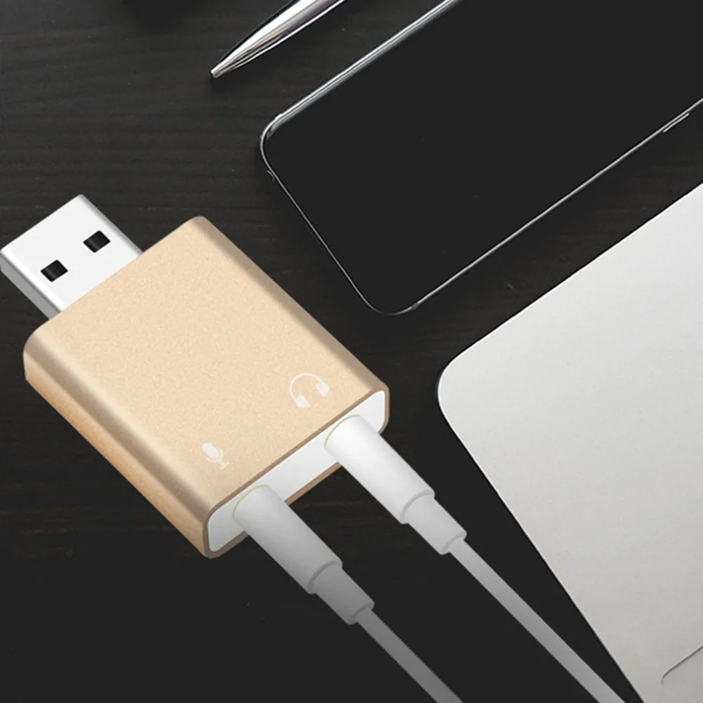 Звуковая карта USB внешний для наушников микрофон разъем USB адаптер аудио карта для ноутбука компьютер звуковая карта