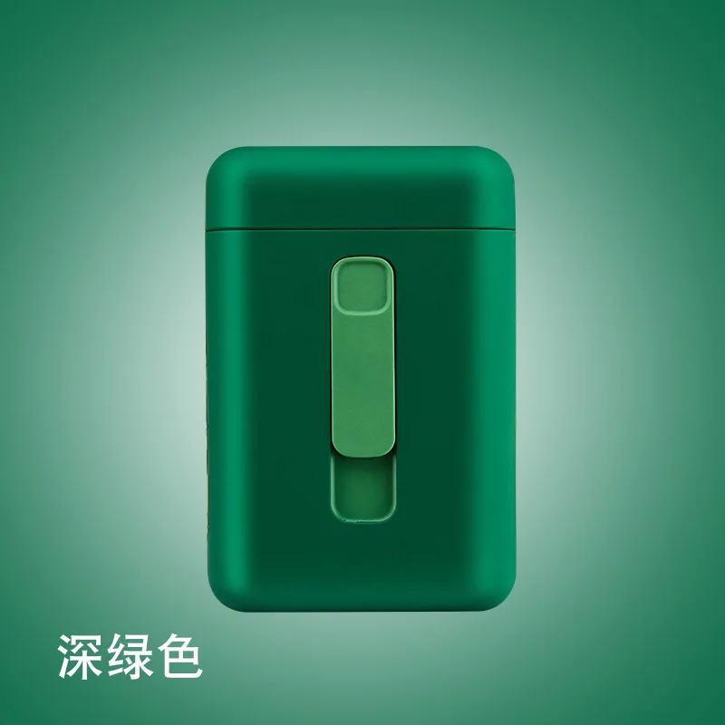 PC пластик полный пакет 20 обычных сигарет чехол/коробка с зажигалкой USB Перезаряжаемый, беспламенный, ветрозащитный водонепроницаемый DH9008 - Цвет: Зеленый