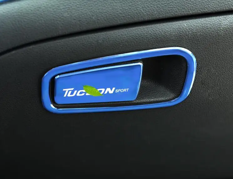 Высокое качество, нержавеющая сталь, внутренняя отделка пайетками(синий), отделки приборной панели для hyundai Tucson, авто-Стайлинг - Цвет: Белый