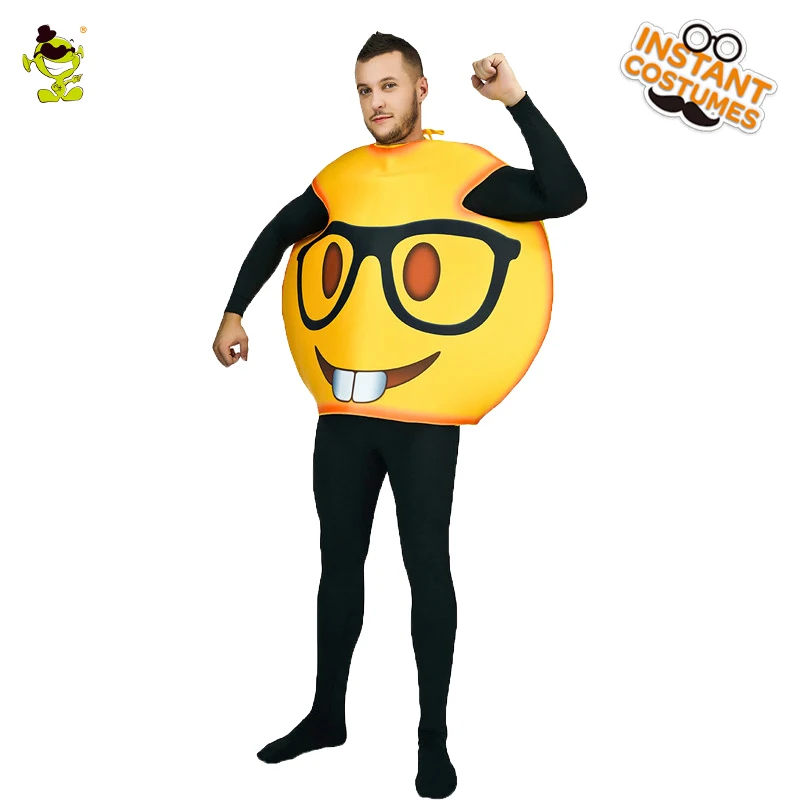 Funny Face Emoji Party Costume Cosplay Glasses Clothes Fancy Dress In