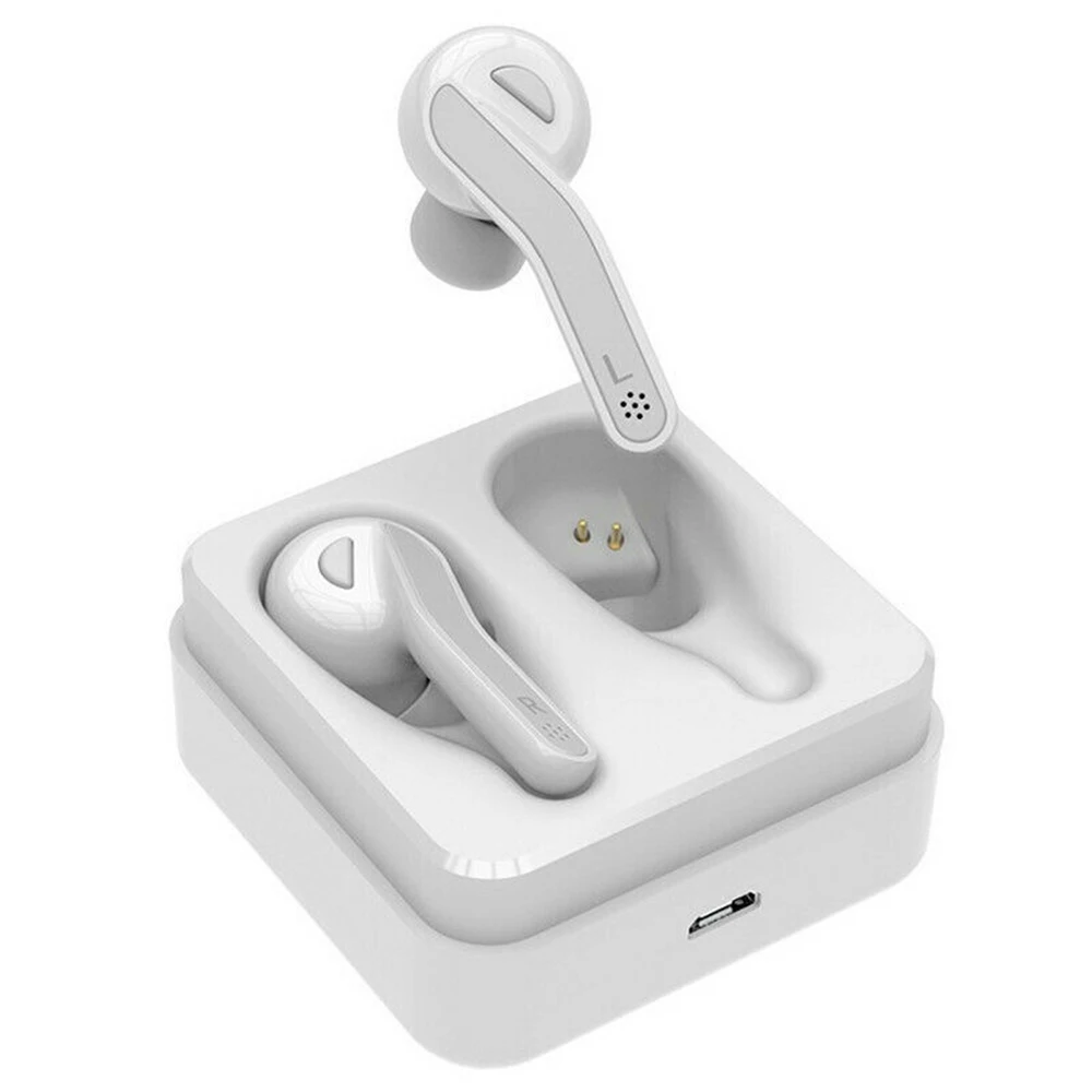 Белый Bluetooth наушники, Bluetooth 5,0, бинауральные наушники для звонков, Спортивная гарнитура, IPX5, TWS, беспроводные наушники для телефона, зарядная коробка, гарнитура - Цвет: Белый