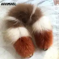 55cm Replacement Bag Strap Genuine Real Fox Fur Handbag Should Straps Handle For Women Purse Belts Charm Winter Accessories R25