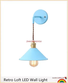 

The Nordic color Plated Industrial Wall Lamp Retro Loft LED Wall Light Lamparas De Pared Hallway Stairs Iron Wall