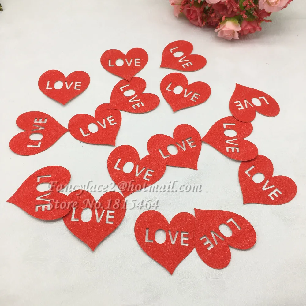 200pcs Glitter Paper Love Heart Paper Confetti Party Wedding Table