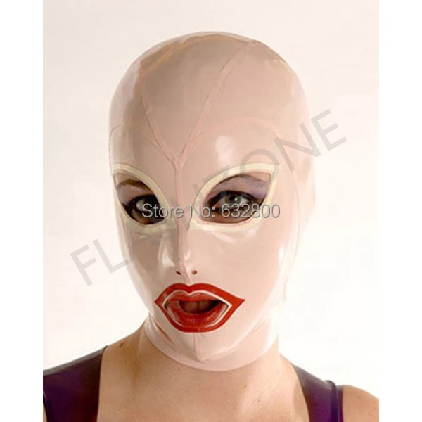 Free Shipping Baby Pink Latex Mask With Whitered