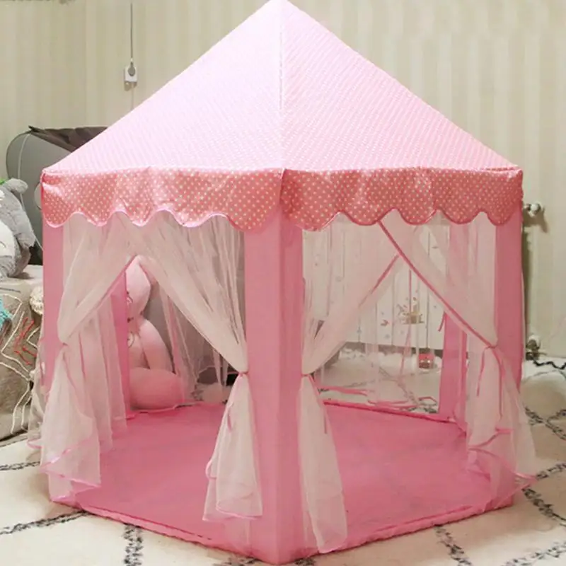 

Indoor Game Room Tent Children's Toy Tents For Kids Game Hexagon Castle Oversized Tulle Game House Anti-mosquito Nets