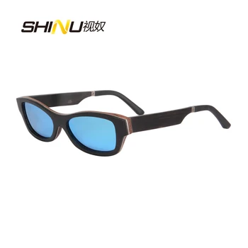 

new arrival retail sunglasses with ebony+aluminum+pear wood frame ice blue/ smoke lens model 6111
