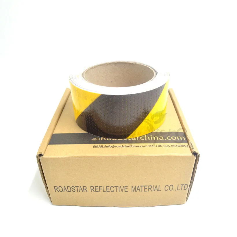 Roadstar 5CMX10M Yellow/Black Dual Color Self Adhesive Warning Tape with High Visibility