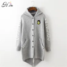 H. SA, осенне-зимний длинный кардиган, свитера для женщин, свитер с капюшоном, пальто, Осеннее теплое плотное пончо, куртка, джемпер большого размера