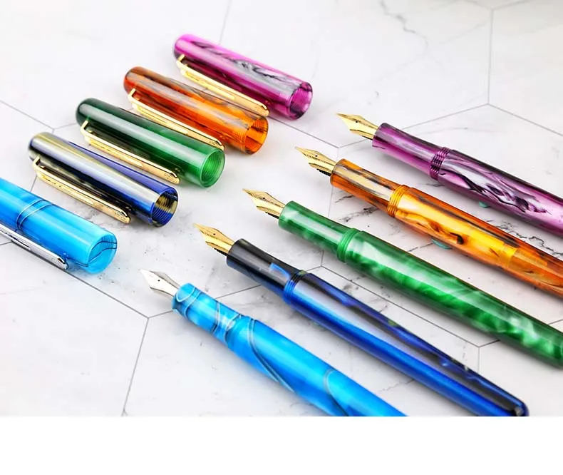 

pimio 975 celluloid Dazzle colour The aurora set gift STUDENT Nib Fountain Pen
