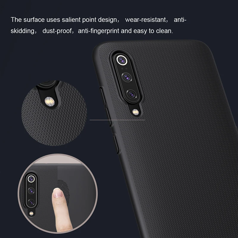 For xiaomi mi 9 case cover 6.39'' NILLKIN Frosted PC Matte hard back cover Gift Phone Holder mi 9 case for xiaomi mi9 mi 9 pro