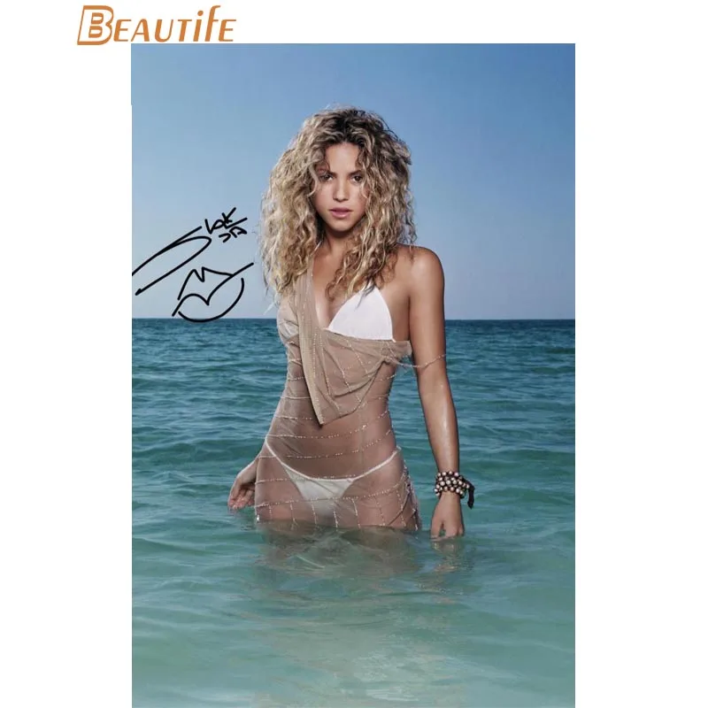 Тканевый Шелковый постер Shakira на заказ для домашнего декора тканевый настенный