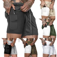 Мужские летние быстросохнущие шорты с карманами внутри для тренировок, бега, спортивные шорты, сетчатые прямые мужские шорты для фитнеса