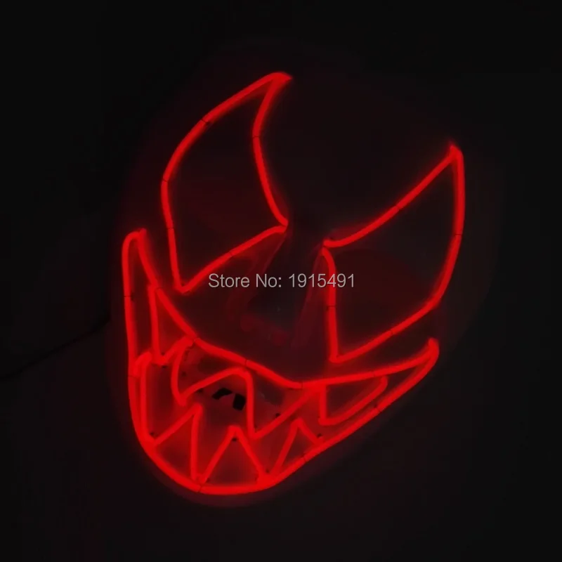 

Colorful Halloween decorative EL wire Scared Mask Novelty Lighting Fashionable Sound Active&Flashing LED Neon Mask for Carnival