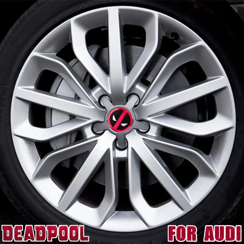 

4 Pcs Deadpool Logo Custom Wheel Center Hub Cap 135mm Car Emblem for Audi Wheels 4F0601165 A3 A4 A6 A8 Q5 R8 S4 S5 S6 TT