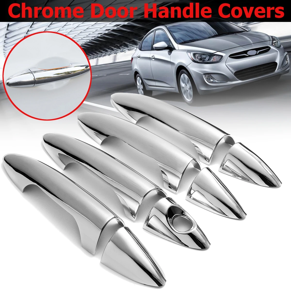 

for Hyundai Accent Solaris for Dodge Attitude 2010 2011 2012 2013 2014 2015 2016 1 Set ABS Chrome Door Handle Cover Trim
