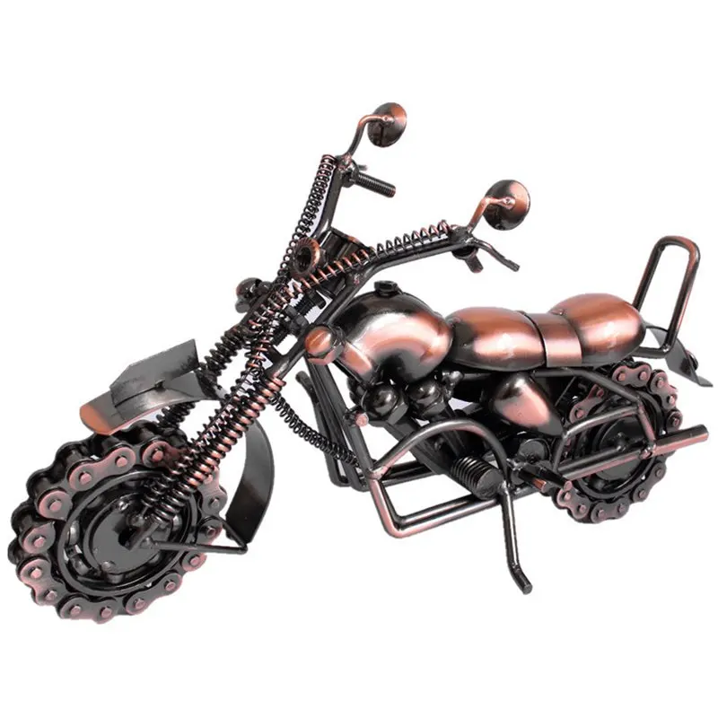 Full size Motorcycle Sculpture Classic Handmade Iron Art 31X10X19CM
