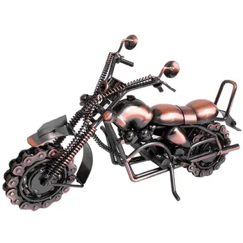 

Full-size Motorcycle Sculpture Classic Handmade Iron Art 31X10X19CM Heavy Motorcycle Modern Decoration Craft For Home & Bar