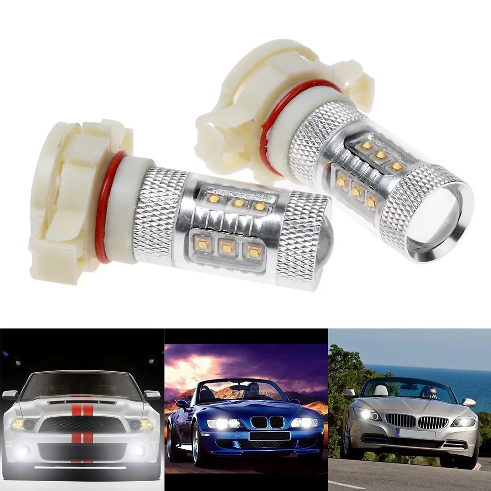 80 Вт белый CREE чип светодиодный H16 PS24W 5202 1200LM туман светильник DRL дневная ходовая
