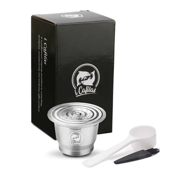 

Nespresso Stainless Steel Coffee Filter with scoop brush Reusable Coffee Capsule Pod Cup Metal Mesh refillable Coffee Filters