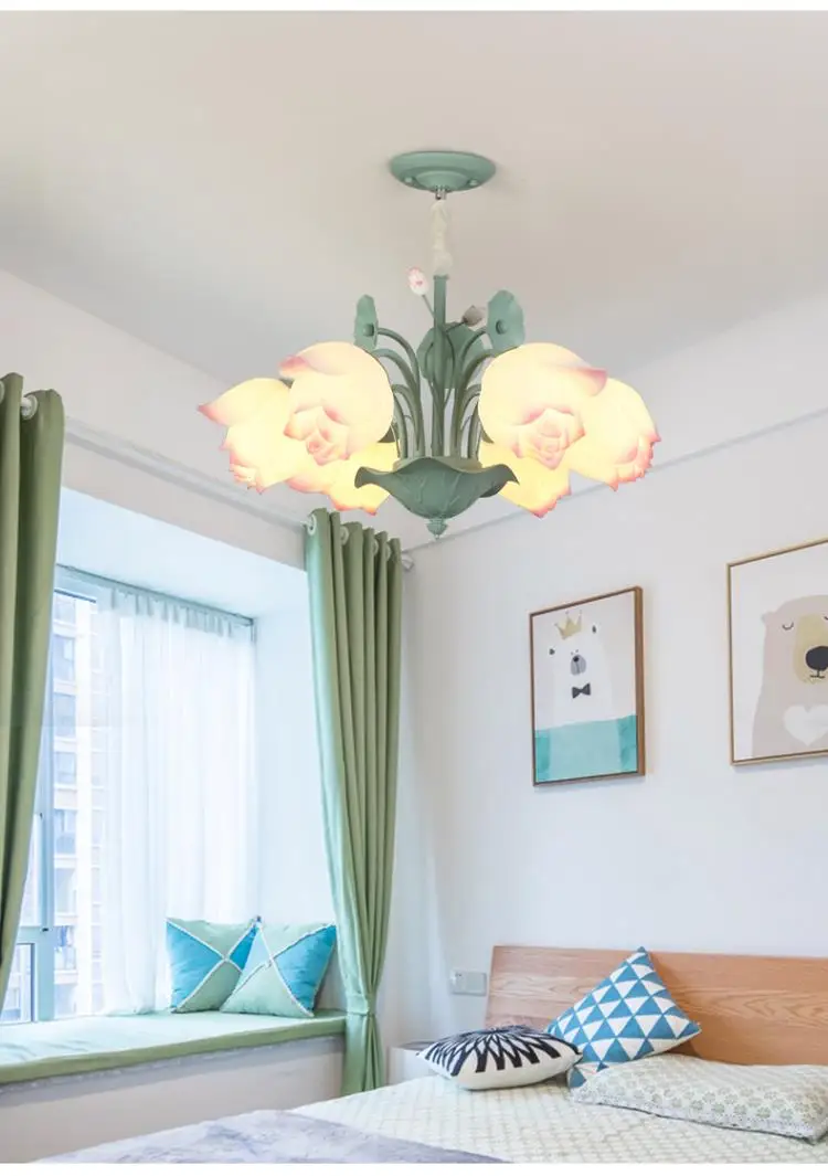 Средиземноморский сад современная личность лотоса потолочный светильник гостиная, спальня китайский творчества подвесной