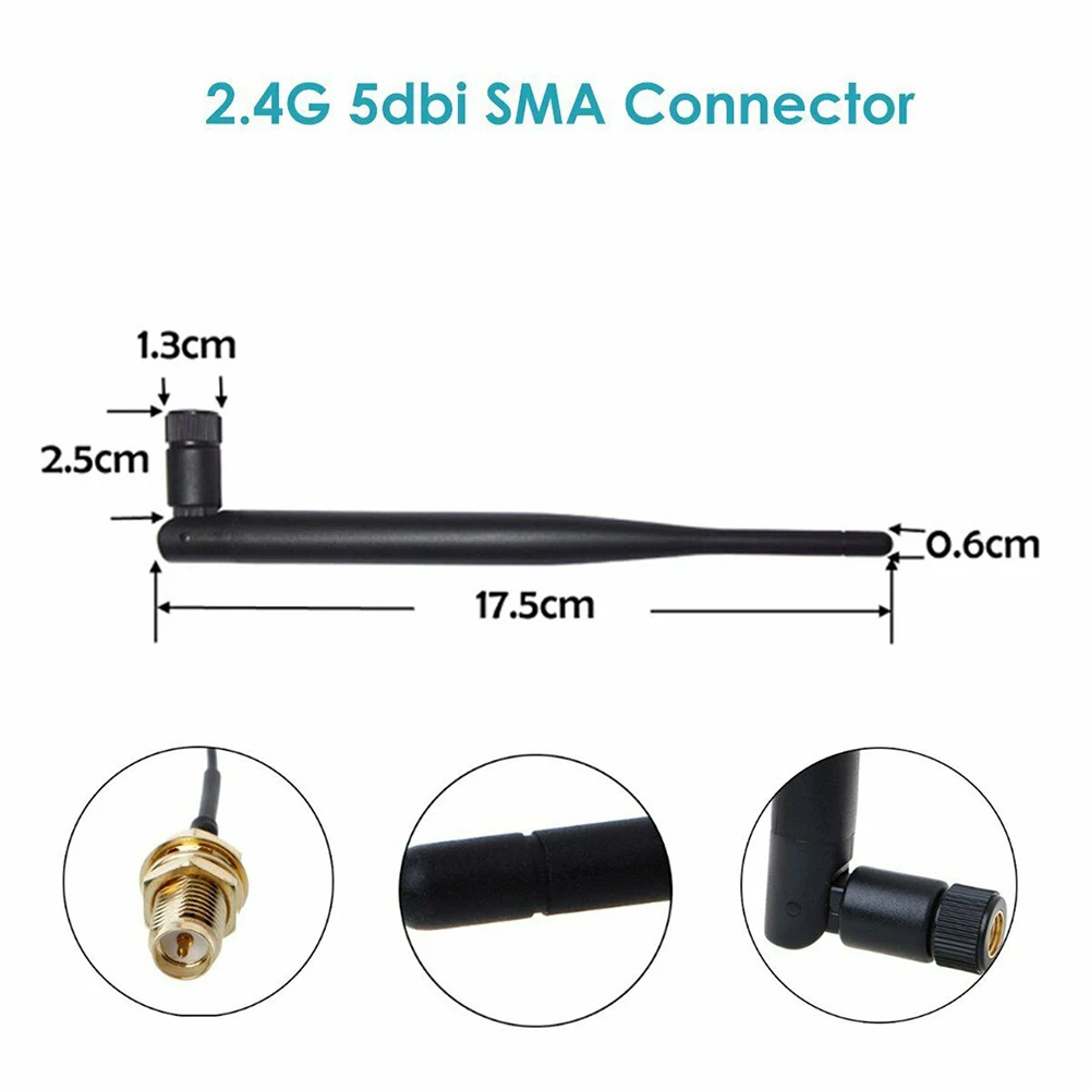 

For Wireless Wi-Fi Router With 21cm PCI U.FL IPX to SMA Male Pigtail Cable 2.4GHz foldable WiFi Antenna 5dBi RP-SMA Male Aerial