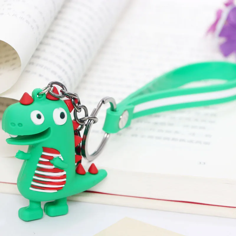 

2019 Cartoon Cute Animal Dinosaur Keychain Wrist Band Child Toy Key Ring Women Purse Car Pendant Key Chains Gift Trinkets