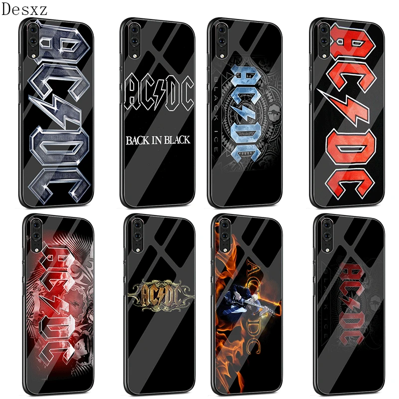 Стеклянный Чехол для мобильного телефона Desxz Ac Dc Black Ice Heavy Metal Music Huawei P20 P10 Y6 7A Y9 Honor 8X