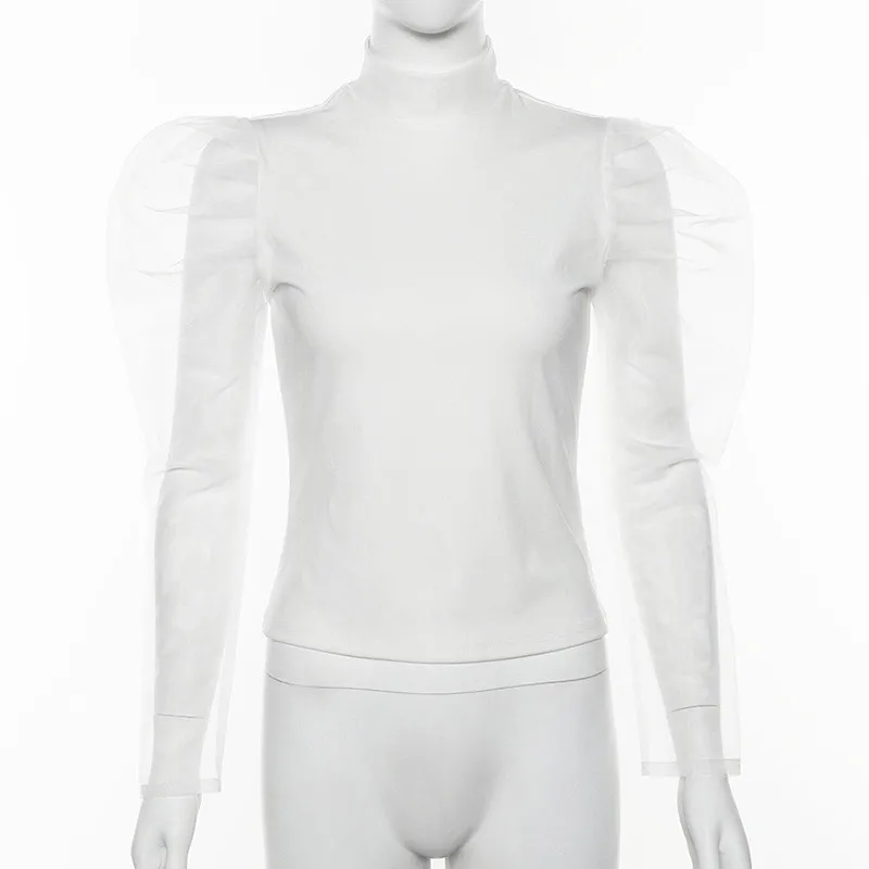 puff mesh sleeve shirt women10
