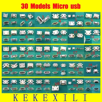 

30 Models 150pcs Micro USB 5P,5-pin Micro USB Jack,5Pins Micro USB Connector Tail Charging socket