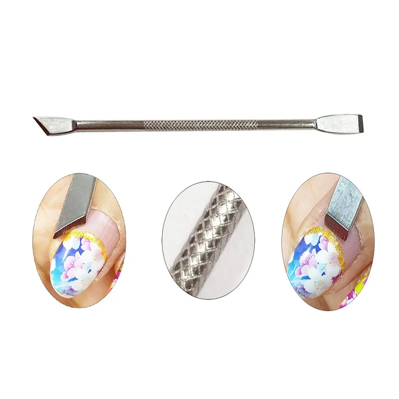 

Double Head Gel Polish Cuticle Removal Trimmer Callus Dead Skin Blade Tong Dual End Equipment New Manicure Pedicure 2 Way Tool