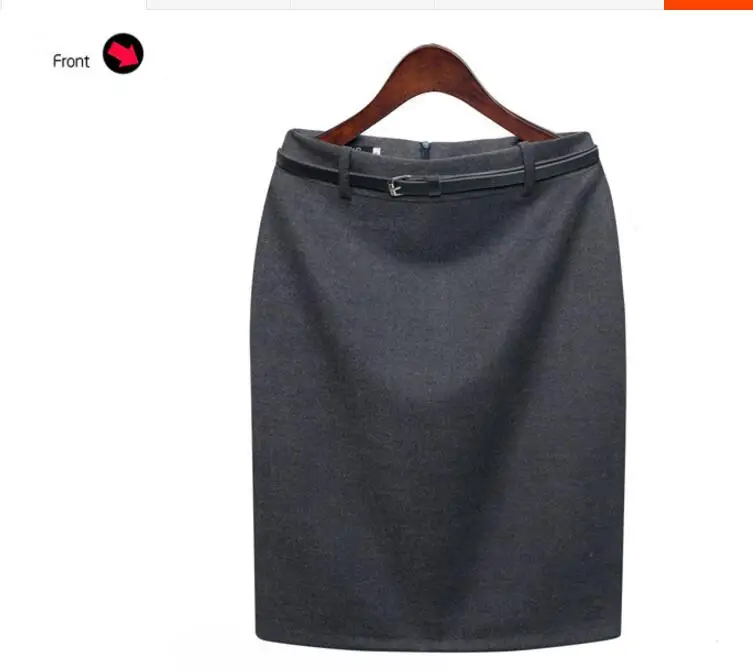 Модная осенне-зимняя женская плотная Шерстяная шерстяная облегающая юбка, женские юбки больших размеров 3XL, Офисная деловая юбка-карандаш 38